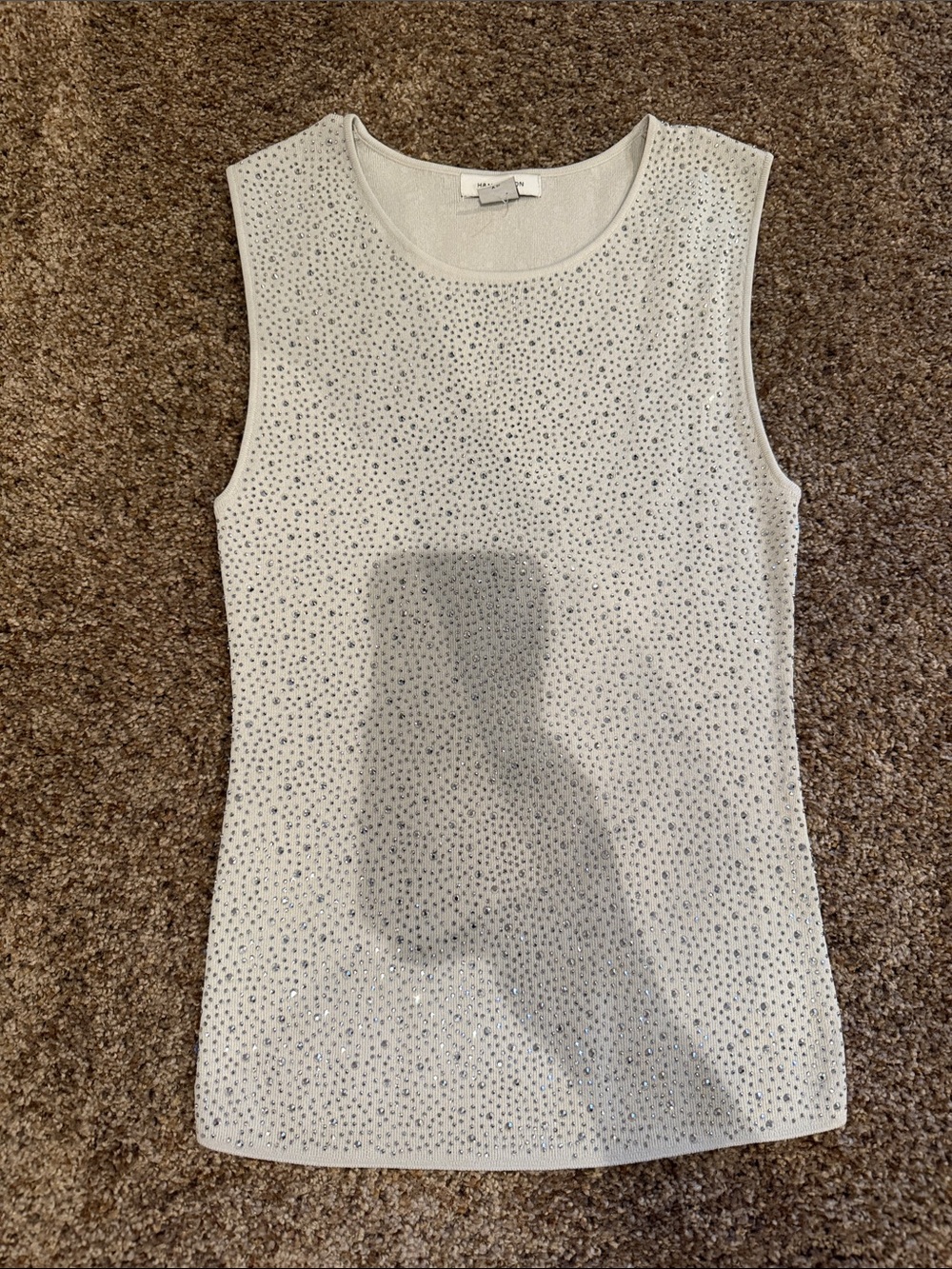 H&M Cream Tank Top with Rhinestone Accents